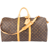 Louis Vuitton Canvas Monogram Keepall 55 Bandouliere