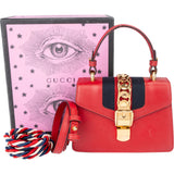 Gucci Red Leather Small Sylvie Handbag