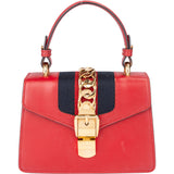 Gucci Red Leather Small Sylvie Handbag