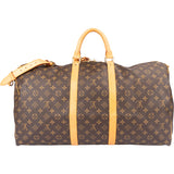 Louis Vuitton Canvas Monogram Keepall 55 Bandouliere