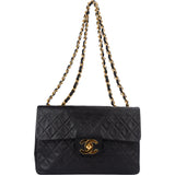 Chanel Quilted Lambskin 24K Gold Jumbo Single Flap Crossbody Bag