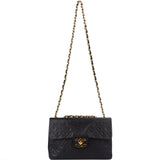 Chanel Quilted Lambskin 24K Gold Jumbo Single Flap Crossbody Bag