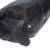 Gucci Black Leather Bamboo Handbag