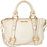 Miu Miu White Leather City Handbag