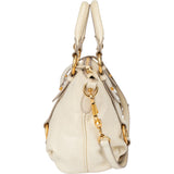 Miu Miu White Leather City Handbag