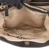 Gucci Black Leather Bamboo Handbag