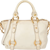 Miu Miu White Leather City Handbag