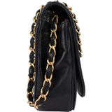 Chanel Quilted Lambskin 24K Gold Halfmoon Single Flap Shoulder Bag