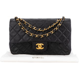 Chanel Quilted Lambskin 24K Gold Small Double Flap Crossbody Bag