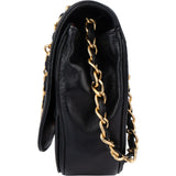 Chanel Quilted Lambskin 24K Gold Halfmoon Single Flap Shoulder Bag