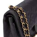 Chanel Quilted Lambskin 24K Gold Small Double Flap Crossbody Bag