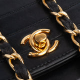 Chanel Quilted Lambskin 24K Gold Halfmoon Single Flap Shoulder Bag