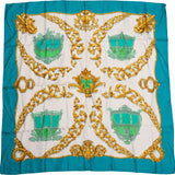 Hermès Classic "Carrosses Dor" Silk Carre 90 Scarf Tuch