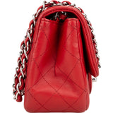 Chanel Quilted Lambskin Palladium Mini Single Flap Crossbody Bag