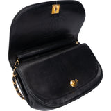 Chanel Quilted Lambskin 24K Gold Halfmoon Single Flap Shoulder Bag