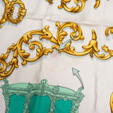 Hermès Classic "Carrosses Dor" Silk Carre 90 Scarf Tuch