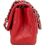 Chanel Quilted Lambskin Palladium Mini Single Flap Crossbody Bag
