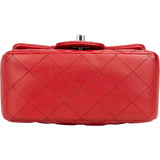 Chanel Quilted Lambskin Palladium Mini Single Flap Crossbody Bag