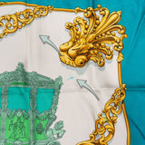Hermès Classic "Carrosses Dor" Silk Carre 90 Scarf Tuch