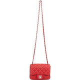 Chanel Quilted Lambskin Palladium Mini Single Flap Crossbody Bag