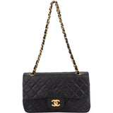 Chanel Quilted Lambskin 24K Gold Small Double Flap Crossbody Bag