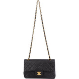 Chanel Quilted Lambskin 24K Gold Small Double Flap Crossbody Bag