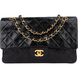 Chanel Quilted Lambskin 24K Gold Medium Double Flap Crossbody Bag