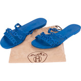 Hermès Blue Rubber Island Sandals (37)