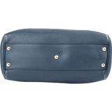 Gucci Blue Leather Bamboo Handbag