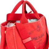 Prada Red Triangle Mini Canapa Handbag