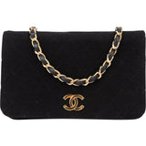 Chanel Quilted Cotton 24K Gold Single Flap Shoulder Bag