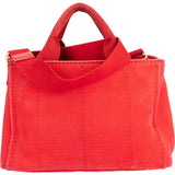 Prada Red Triangle Mini Canapa Handbag