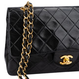 Chanel Quilted Lambskin 24K Gold Medium Double Flap Crossbody Bag