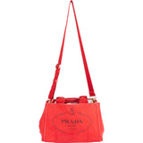 Prada Red Triangle Mini Canapa Handbag