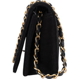 Chanel Quilted Cotton 24K Gold Single Flap Shoulder Bag