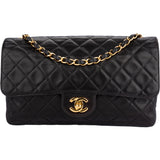 Chanel Quilted Lambskin 24K Gold Medium Single Flap Crossbody Bag