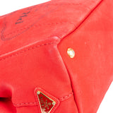 Prada Red Triangle Mini Canapa Handbag