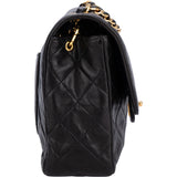 Chanel Quilted Lambskin 24K Gold Medium Single Flap Crossbody Bag