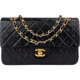 Chanel Quilted Lambskin 24K Gold Small Double Flap Crossbody Bag