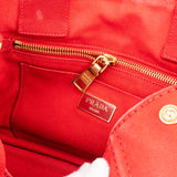 Prada Red Triangle Mini Canapa Handbag