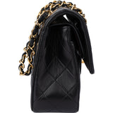 Chanel Quilted Lambskin 24K Gold Small Double Flap Crossbody Bag