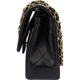 Chanel Quilted Lambskin 24K Gold Small Double Flap Crossbody Bag