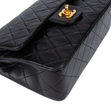 Chanel Quilted Lambskin 24K Gold Small Double Flap Crossbody Bag