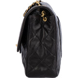 Chanel Quilted Lambskin 24K Gold Medium Single Flap Crossbody Bag