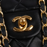 Chanel Quilted Lambskin 24K Gold Small Double Flap Crossbody Bag