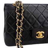 Chanel Quilted Lambskin 24K Gold Small Double Flap Crossbody Bag