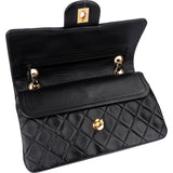 Chanel Quilted Lambskin 24K Gold Small Double Flap Crossbody Bag
