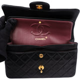 Chanel Quilted Lambskin 24K Gold Small Double Flap Crossbody Bag
