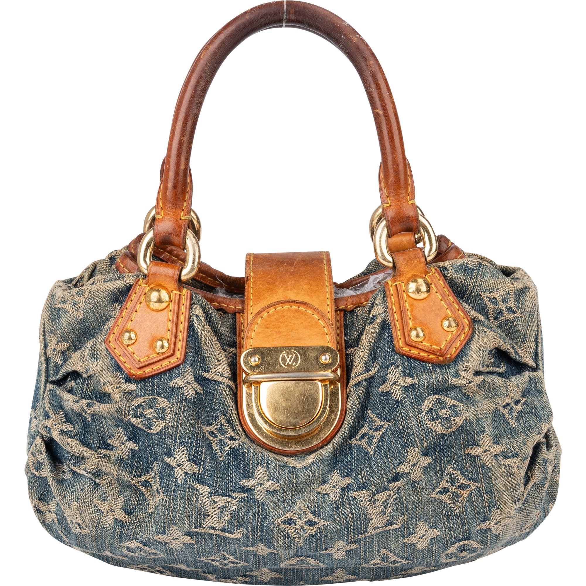 Louis Vuitton Denim Monogram Pleaty Handbag - vintageandkickz