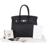 Hermès Noir Togo Leather Palladium Birkin 30 Handbag